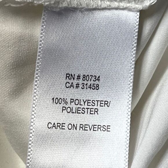 To The Max Womens Tunic‎ Blouse Ivory Chiffon Embossed Sleeveless Tweed Upper XS - Picture 7 of 9